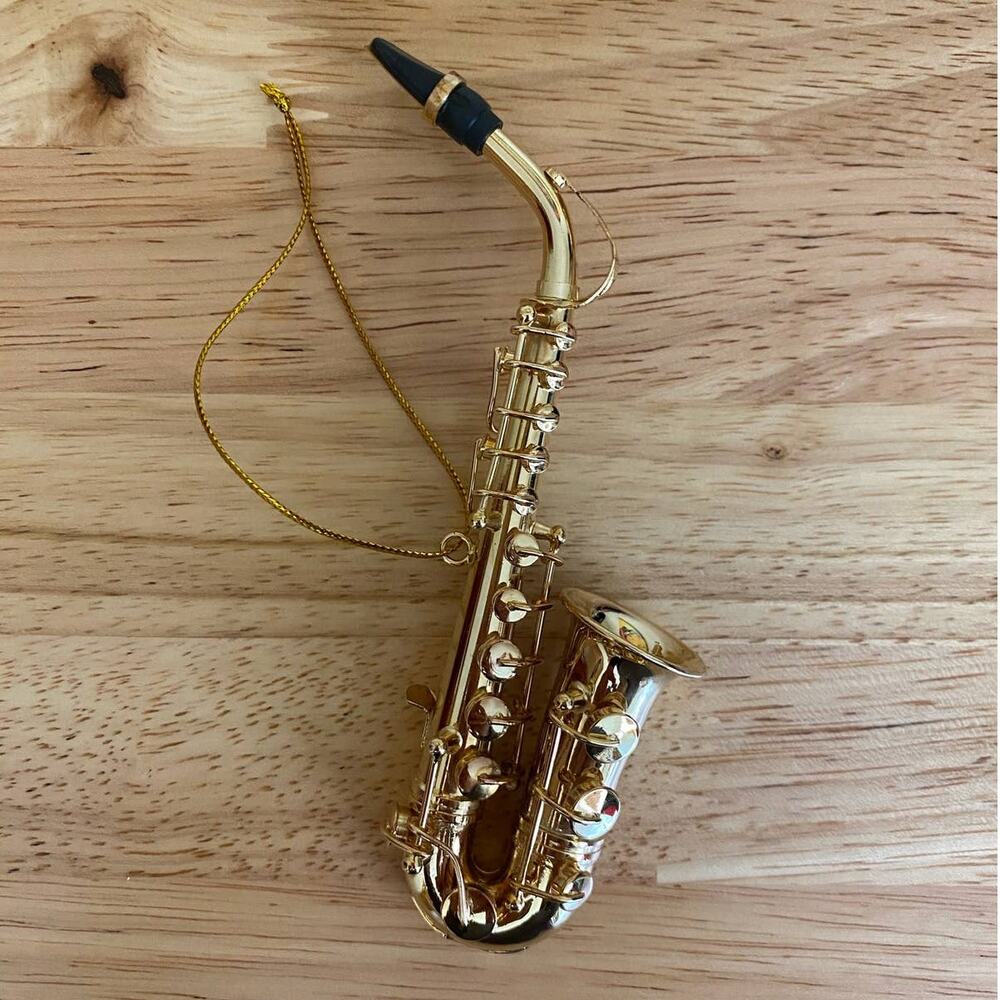Gold Saxophone Holiday Ornament - Picture 2 of 8